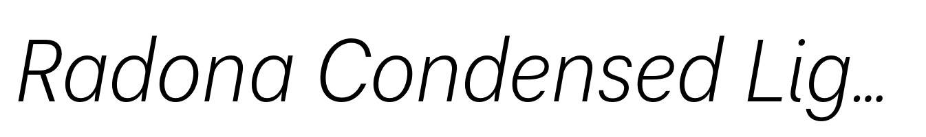 Radona Condensed Light Italic